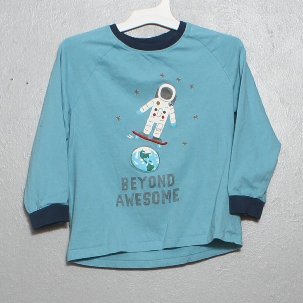 M&S pure cotton astronaut blue long sleeve shirt